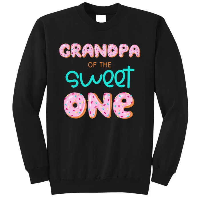 Grandpa of Sweet One First Birthday Matching Family Donut Tall Sweatshirt