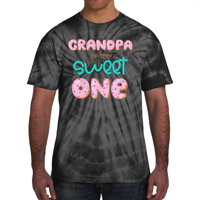 Grandpa of Sweet One First Birthday Matching Family Donut Tie-Dye T-Shirt