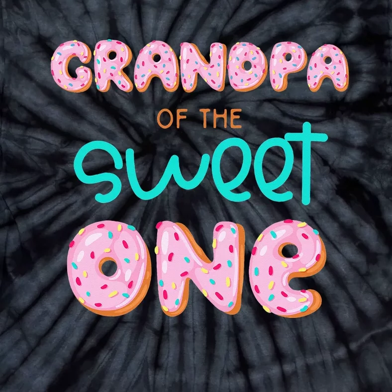 Grandpa of Sweet One First Birthday Matching Family Donut Tie-Dye T-Shirt