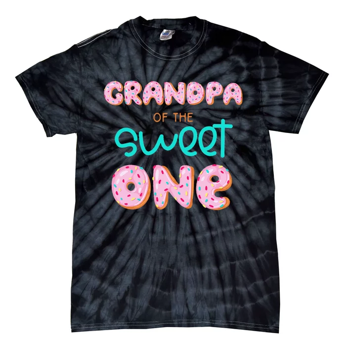 Grandpa of Sweet One First Birthday Matching Family Donut Tie-Dye T-Shirt