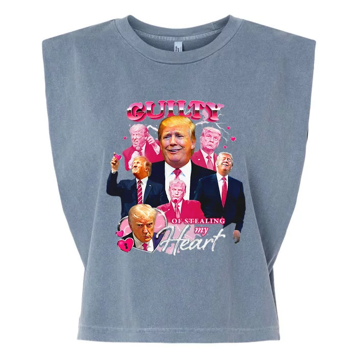 Guilty Of Stealing My Heart Vote Donald Trump 2024 American Garment-Dyed Women's Muscle Tee