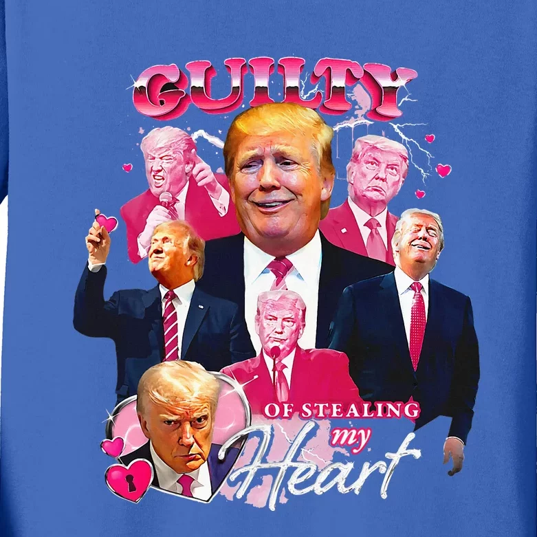 Guilty Of Stealing My Heart Vote Donald Trump 2024 Kids Long Sleeve Shirt