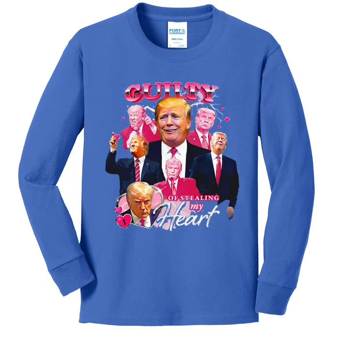 Guilty Of Stealing My Heart Vote Donald Trump 2024 Kids Long Sleeve Shirt