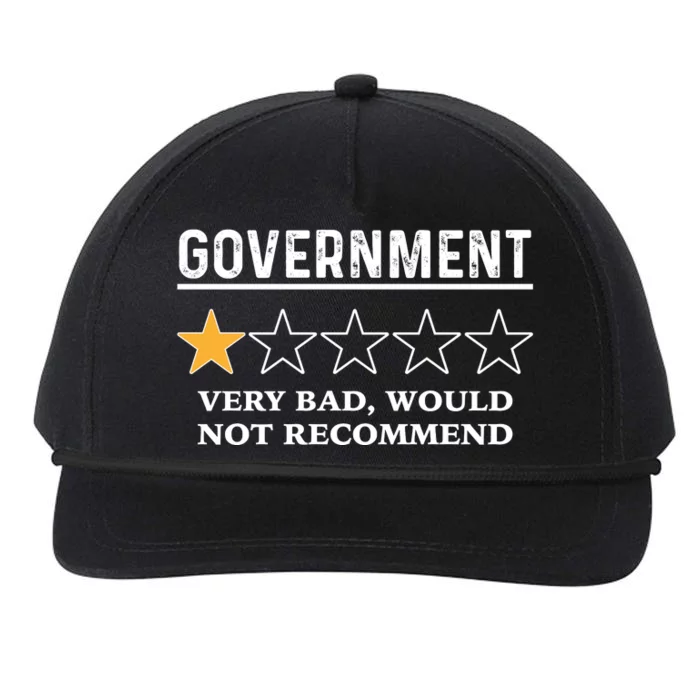 Government One Star Very Bad Would Not Recommend Shirt Funny Government One Star Snapback Five-Panel Rope Hat