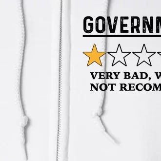 Government One Star Very Bad Would Not Recommend Shirt Funny Government One Star Full Zip Hoodie