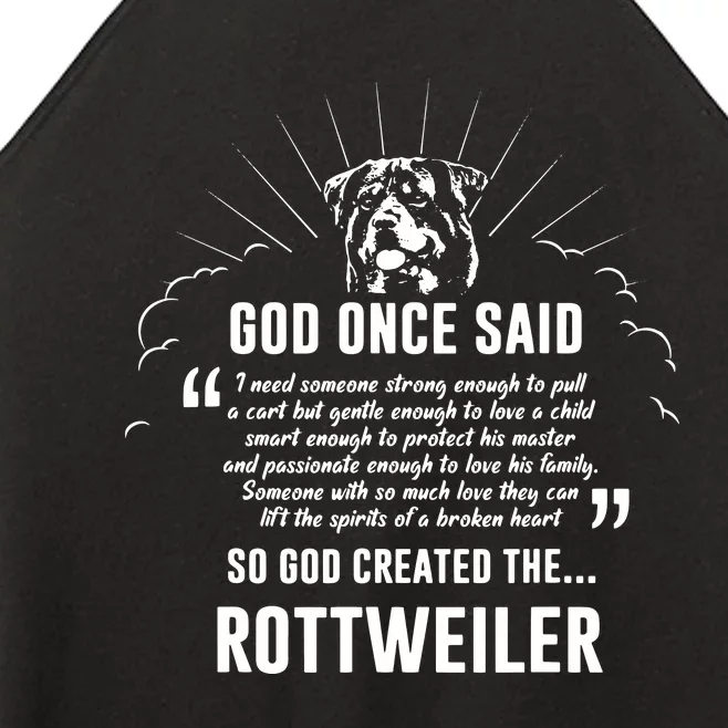 God Once Said Rottweiler Dog Gift Women’s Perfect Tri Rocker Tank