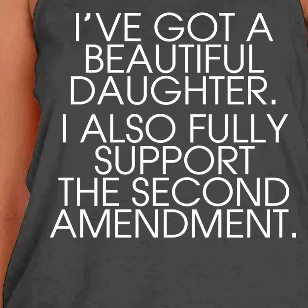 Got A Beautiful Daughter Support The Second Amendment Women's Knotted Racerback Tank