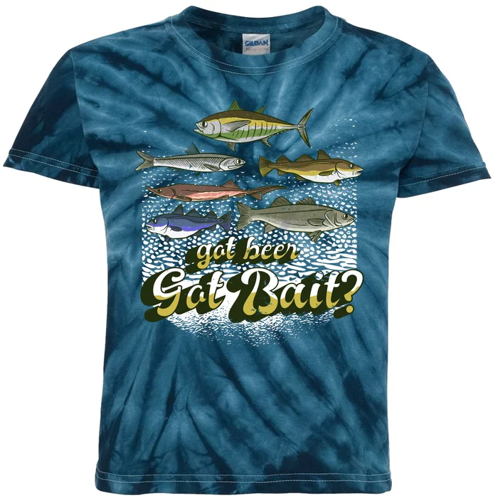 Got Beer Got Bait Fishing Kids Tie-Dye T-Shirt