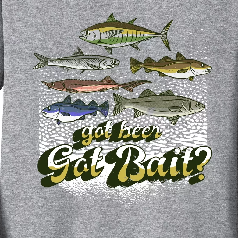 Got Beer Got Bait Fishing Kids Long Sleeve Shirt