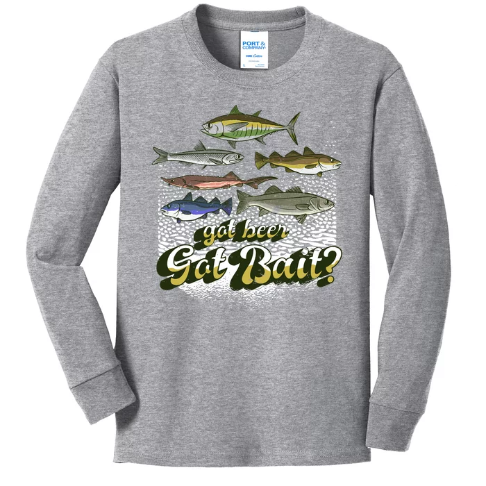 Got Beer Got Bait Fishing Kids Long Sleeve Shirt