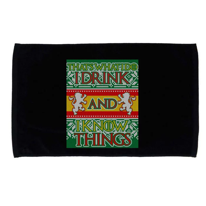 GOT I Drink and I Know Things Ugly Christmas Microfiber Hand Towel