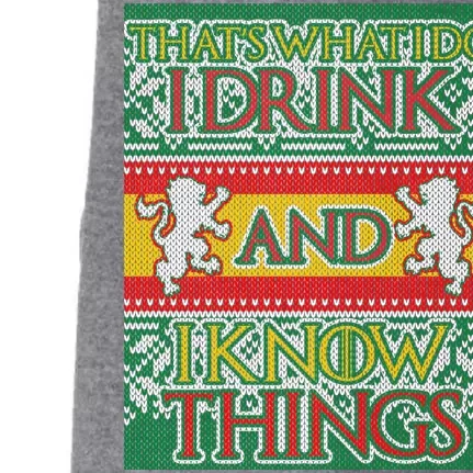 GOT I Drink and I Know Things Ugly Christmas Doggie 3-End Fleece Hoodie