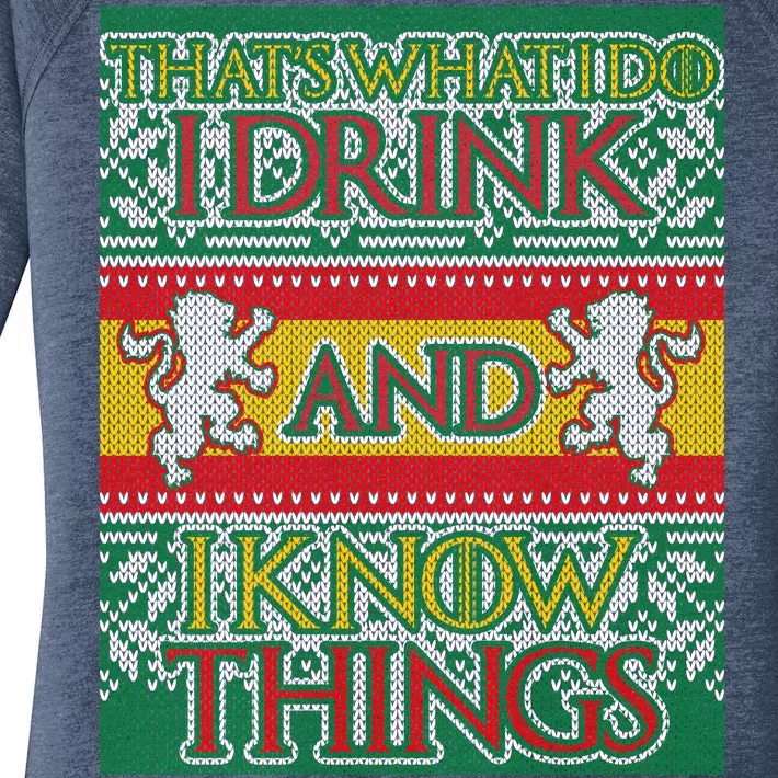 GOT I Drink and I Know Things Ugly Christmas Women's Perfect Tri Tunic Long Sleeve Shirt