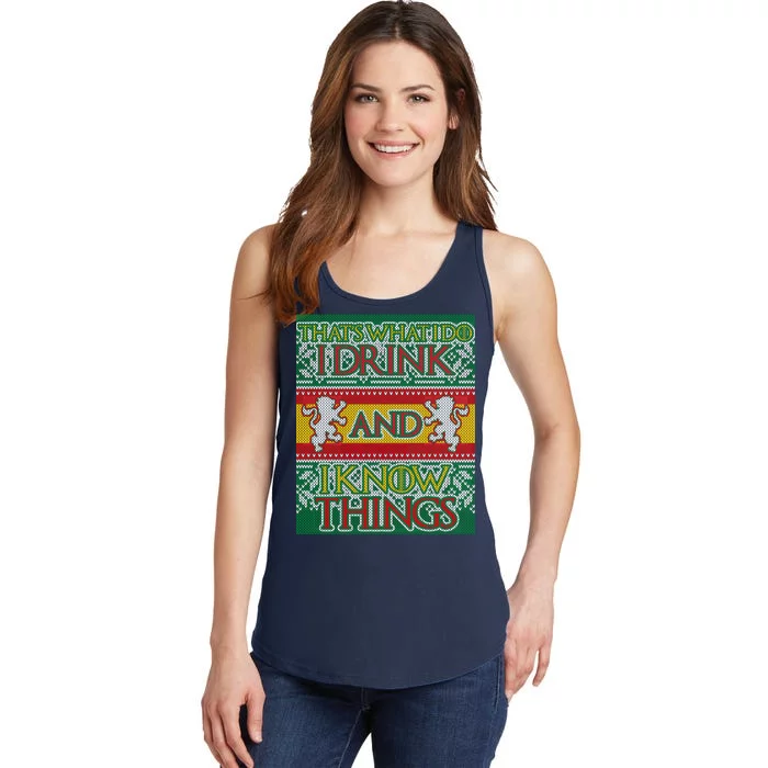 GOT I Drink and I Know Things Ugly Christmas Ladies Essential Tank