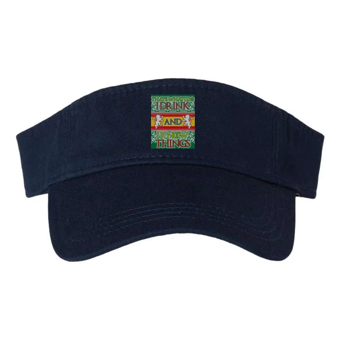 GOT I Drink and I Know Things Ugly Christmas Valucap Bio-Washed Visor