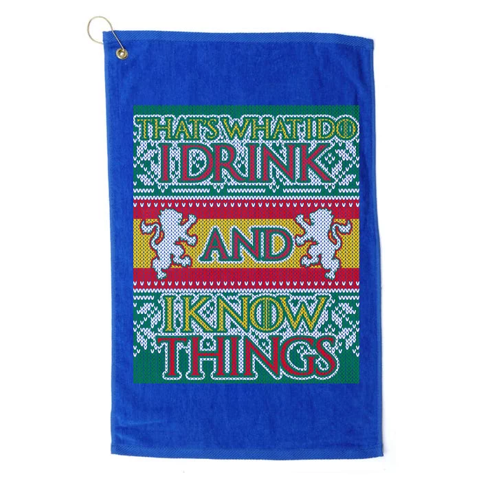 GOT I Drink and I Know Things Ugly Christmas Platinum Collection Golf Towel