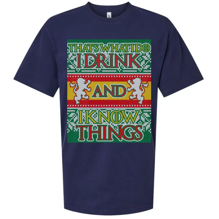 GOT I Drink and I Know Things Ugly Christmas Sueded Cloud Jersey T-Shirt