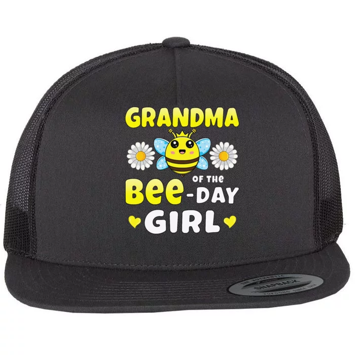 Grandma of the Bee Day Matching Bee Birthday Party Flat Bill Trucker Hat