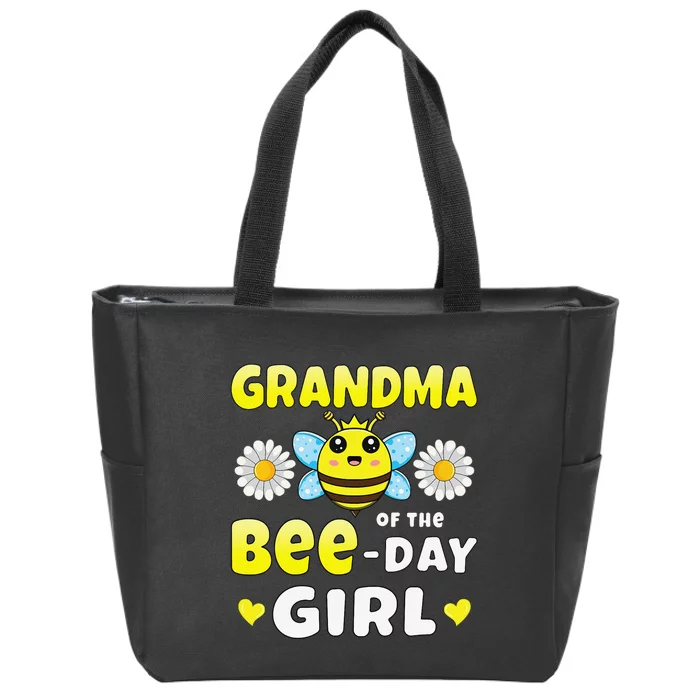 Grandma of the Bee Day Matching Bee Birthday Party Zip Tote Bag