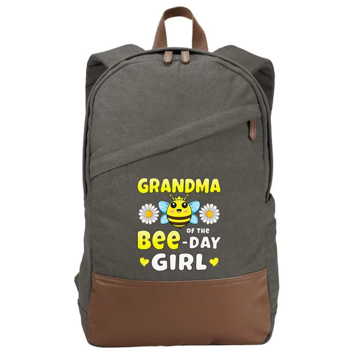 Grandma of the Bee Day Matching Bee Birthday Party Cotton Canvas Backpack