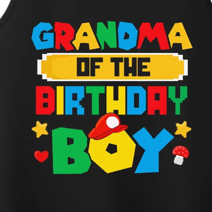 Grandma Of The Birthday Boy Game Gaming Family Matching Performance Tank