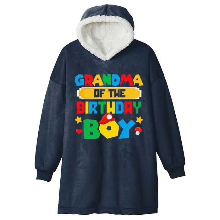 Grandma Of The Birthday Boy Game Gaming Family Matching Hooded Wearable Blanket