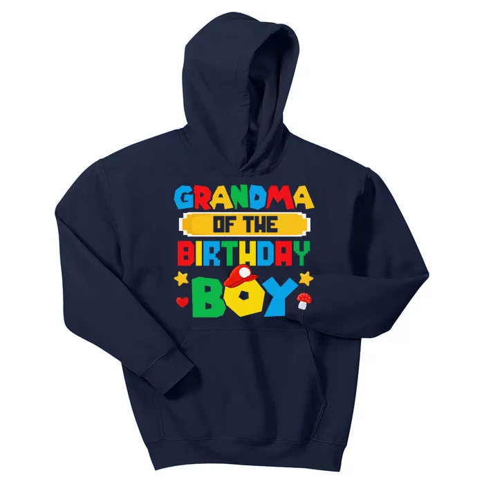 Grandma Of The Birthday Boy Game Gaming Family Matching Kids Hoodie