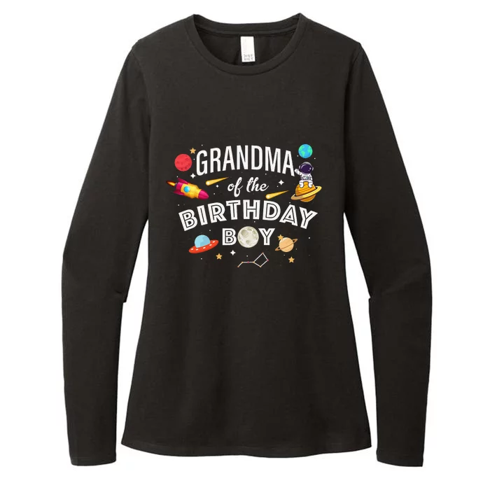 Grandma Of The Birthday Astronaut Space Theme Party Womens CVC Long Sleeve Shirt