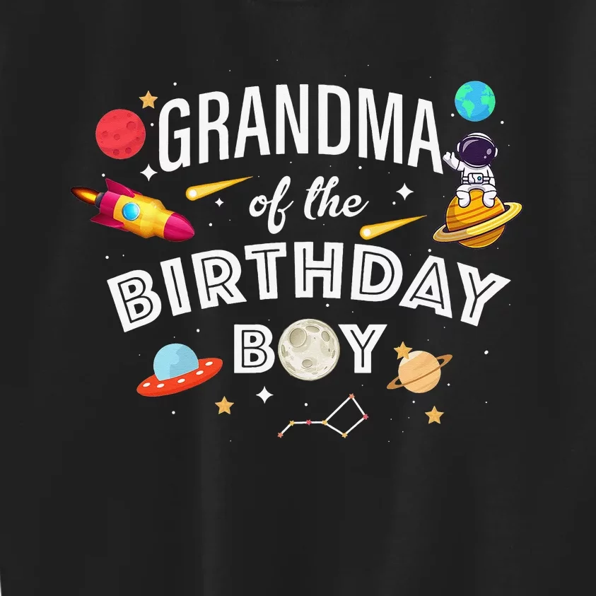 Grandma Of The Birthday Astronaut Space Theme Party Kids Sweatshirt