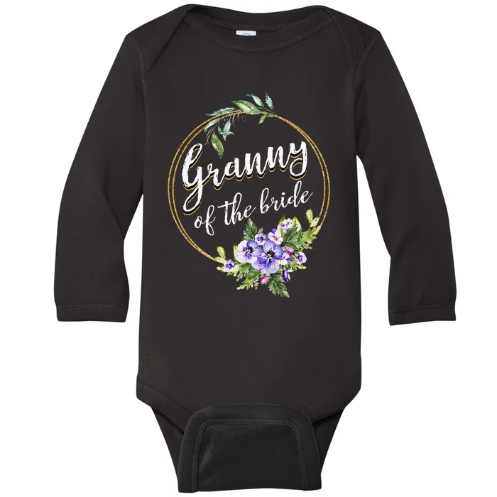 Granny Of The Bride Wedding Bridal Shower Granny Matching Baby Long Sleeve Bodysuit