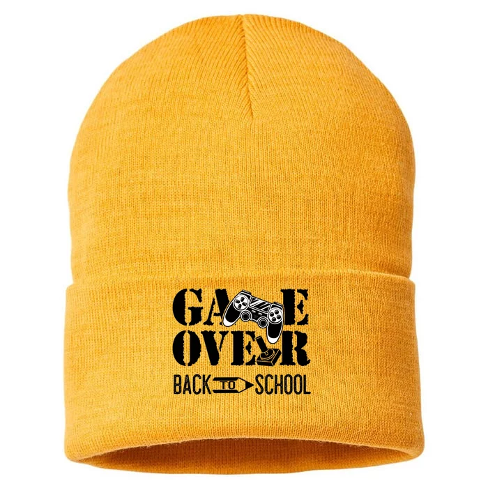 Game Over Teacher Student Funny Back To School Gift Sustainable Knit Beanie