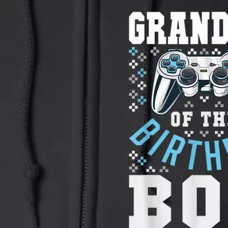 Grandma Of The Birthday Boy Matching Video Gamer Birthday Full Zip Hoodie