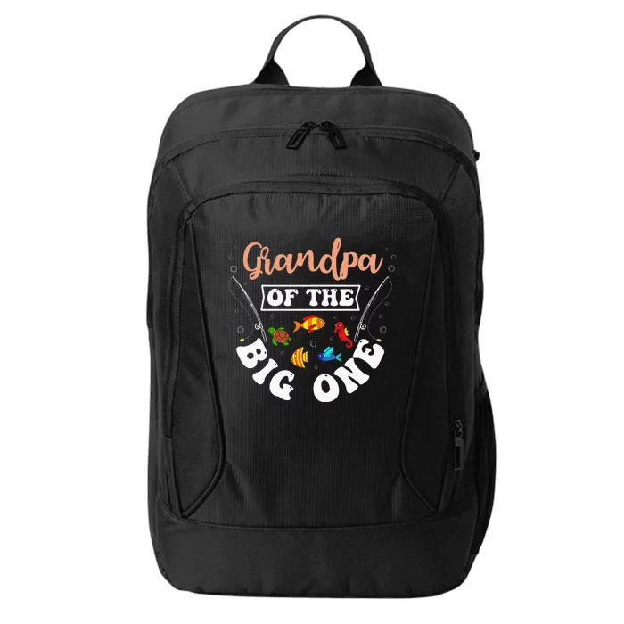 Grandpa Of The Big One Fishing Birthday Party Bday City Backpack