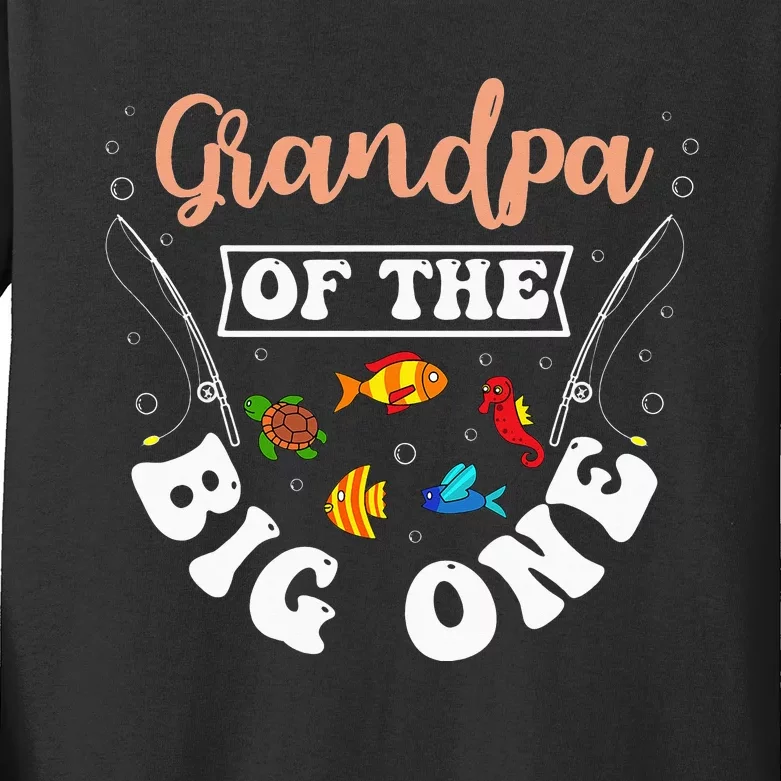 Grandpa Of The Big One Fishing Birthday Party Bday Kids Long
