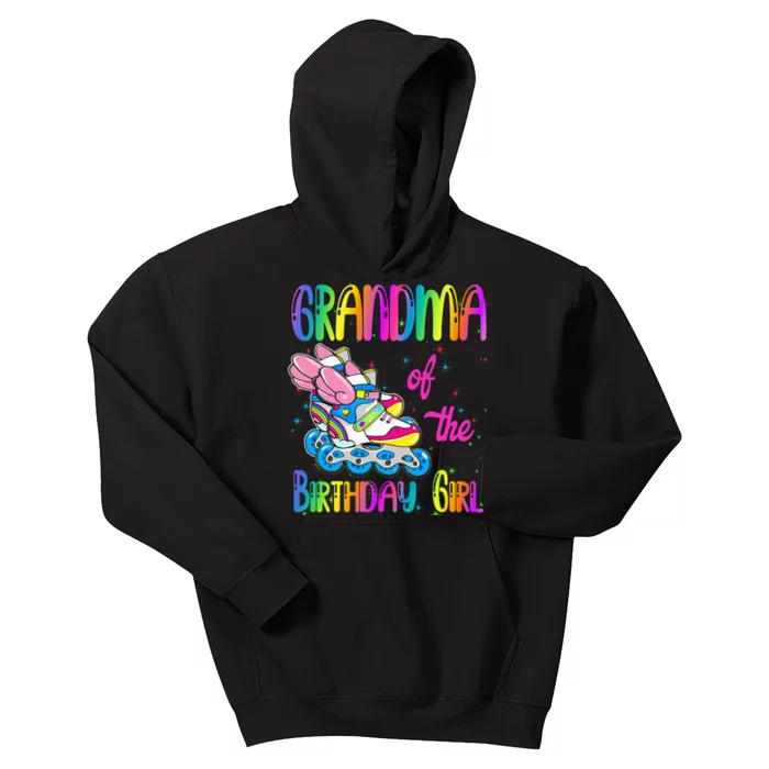 Grandma Of The Birthday Girl Rolling Skate Family Party Kids Hoodie