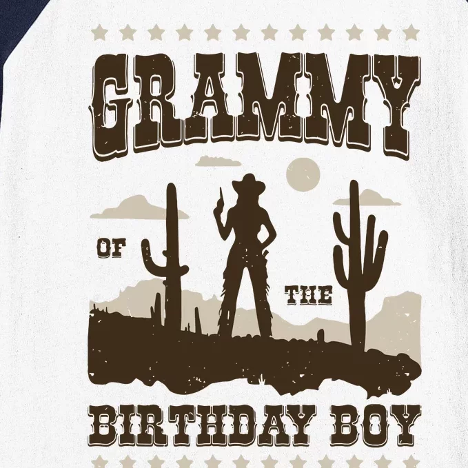 Grammy Of The Birthday Cowboy Howdy Birthday Party Gift Baseball Sleeve Shirt