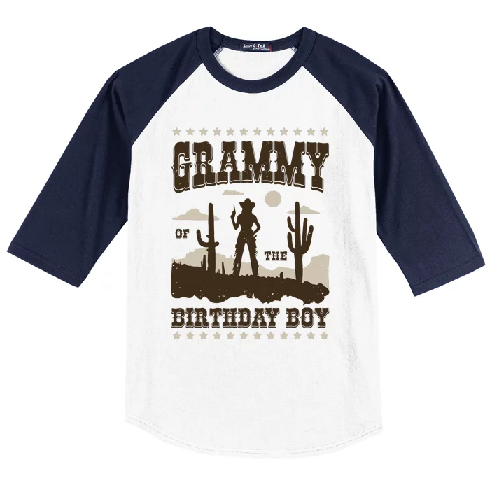 Grammy Of The Birthday Cowboy Howdy Birthday Party Gift Baseball Sleeve Shirt