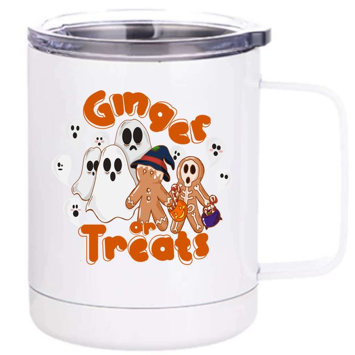 Ginger Or Treats Funny Scary Ginger Halloween Front & Back 12oz Stainless Steel Tumbler Cup