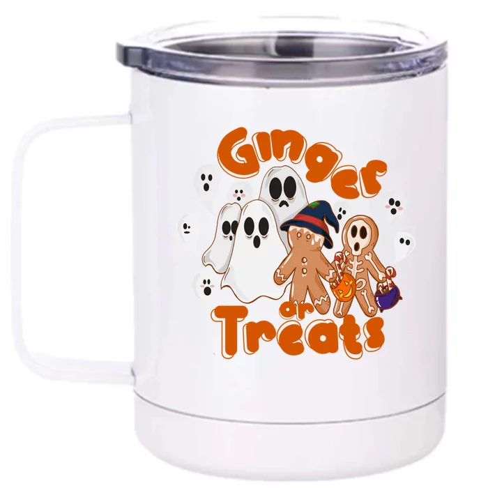 Ginger Or Treats Funny Scary Ginger Halloween Front & Back 12oz Stainless Steel Tumbler Cup