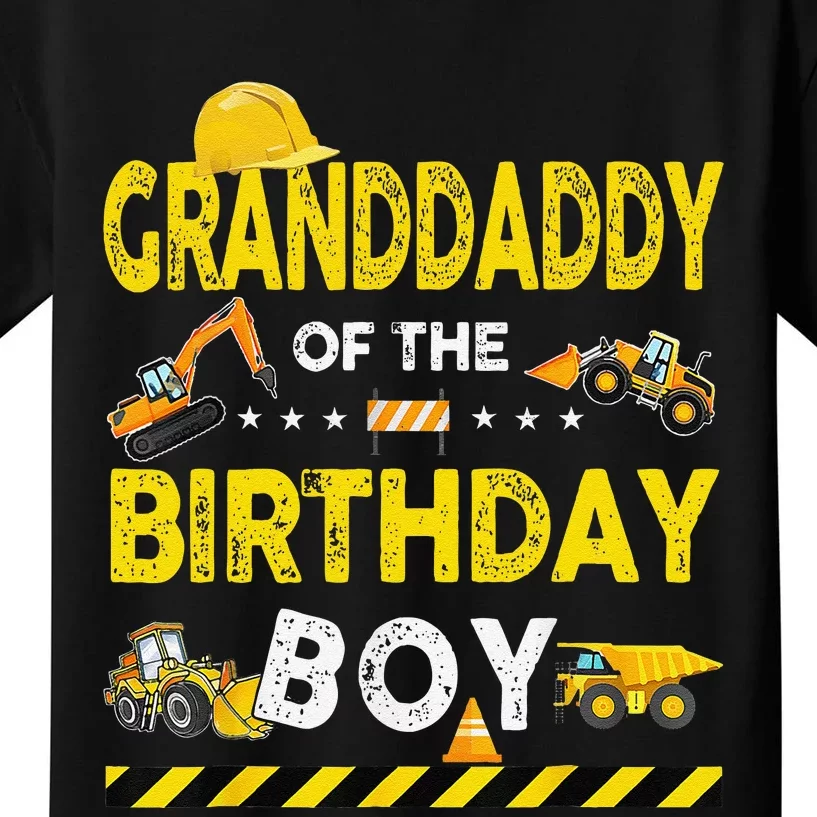 Granddaddy Of The Birthday Boy Construction Worker Birthday Kids T-Shirt