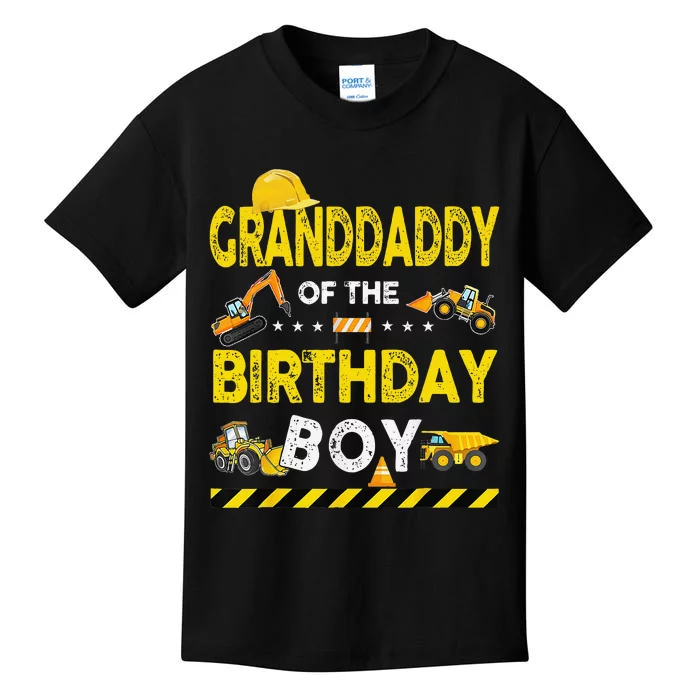 Granddaddy Of The Birthday Boy Construction Worker Birthday Kids T-Shirt