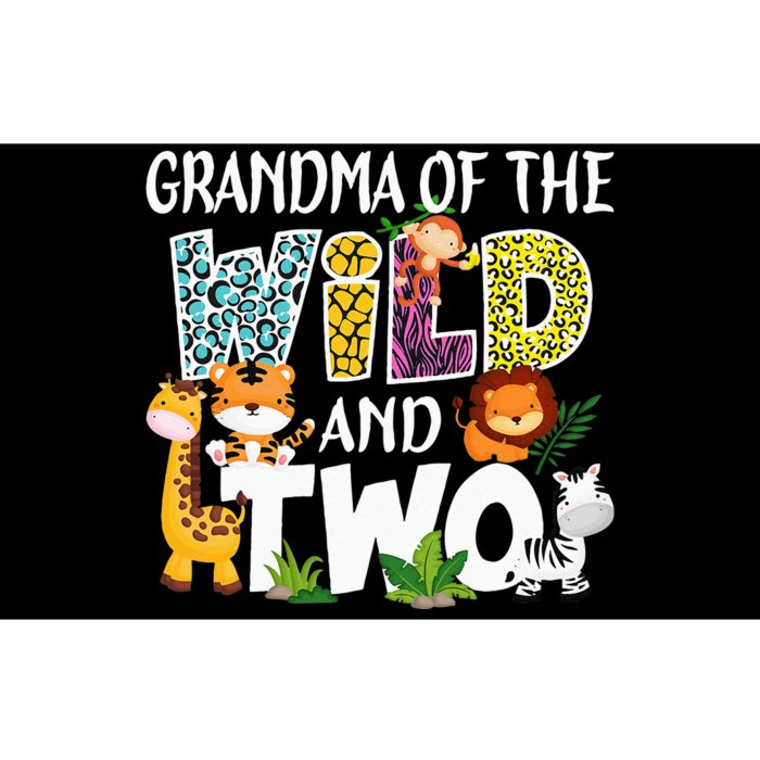 Grandma Of The Wild and Two Zoo Safari Jungle Birthday Bumper Sticker