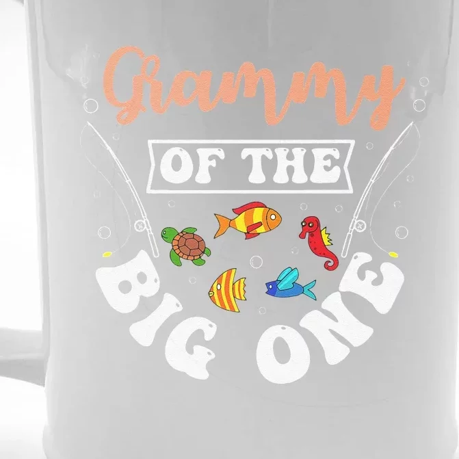 Grammy Of The Big One Fishing Birthday Party Bday Front & Back Beer Stein