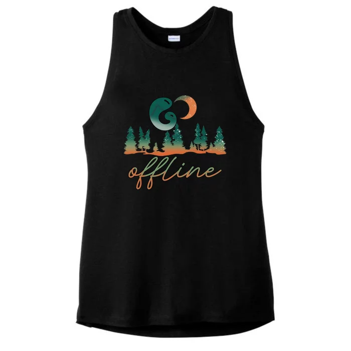 Go Offline Traveling Camping Hiking Outdoor Gift Ladies Tri-Blend Wicking Tank