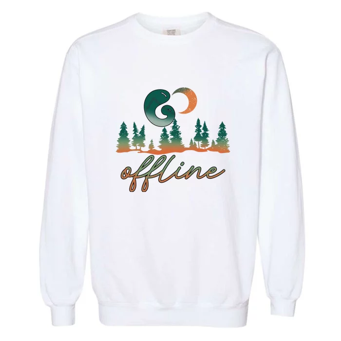 Go Offline Traveling Camping Hiking Outdoor Gift Garment-Dyed Sweatshirt