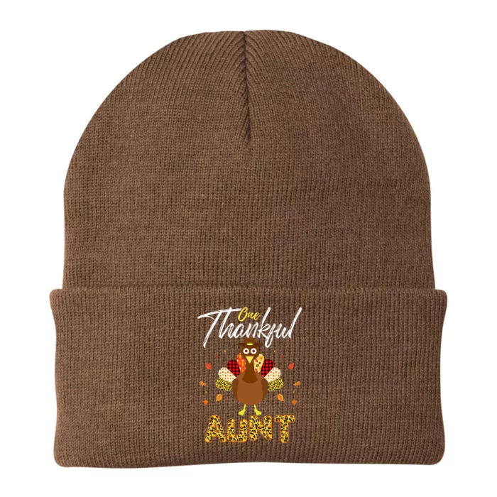 Gifts One Thankful Aunt Auntie Turkey Thanksgiving Family Knit Cap Winter Beanie