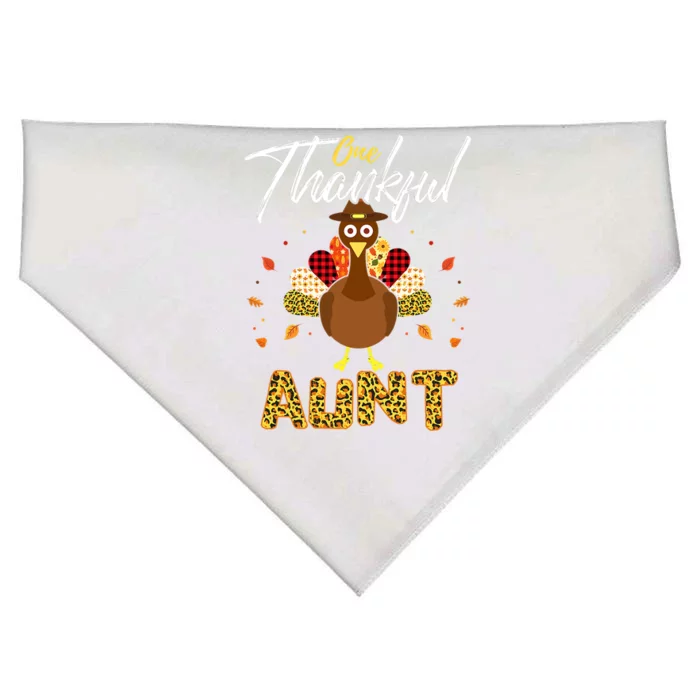 Gifts One Thankful Aunt Auntie Turkey Thanksgiving Family USA-Made Doggie Bandana