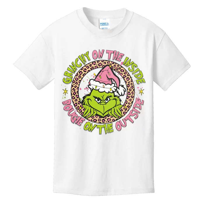 Grinchy On The Inside Boojee On The Outside Christmas Kids T-Shirt