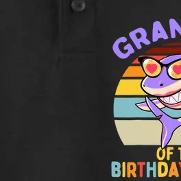 Grandma of the Shark Birthday Matching Family Dry Zone Grid Performance Polo