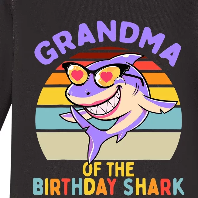 Grandma of the Shark Birthday Matching Family Baby Long Sleeve Bodysuit